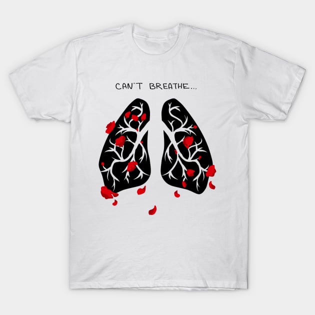 Hanahaki disease - Can't breathe BLACK T-Shirt by Evedashy